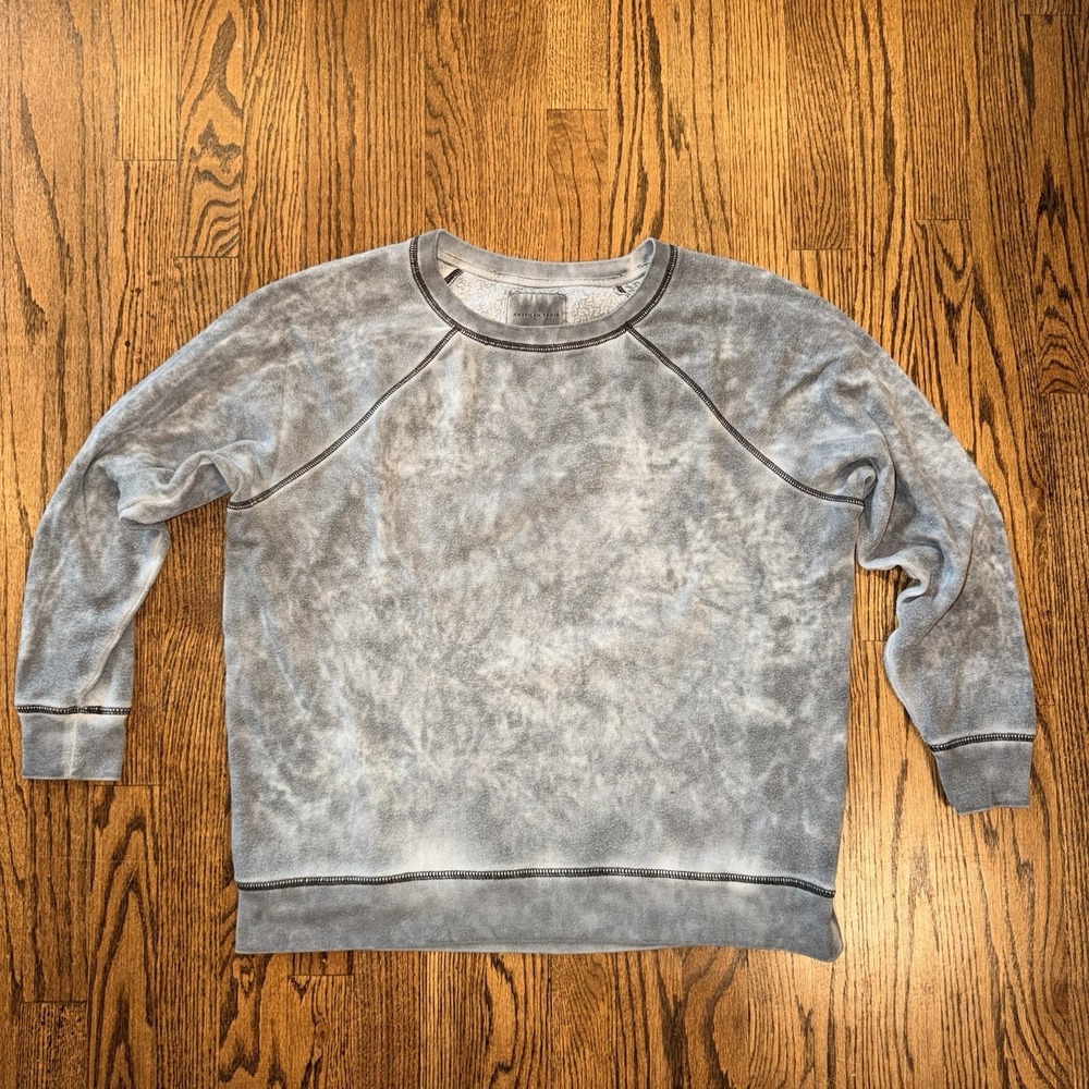 American Eagle Super Soft‎ Jegging Fit Sweatshirt Gray Acid Washed Size M Boxy